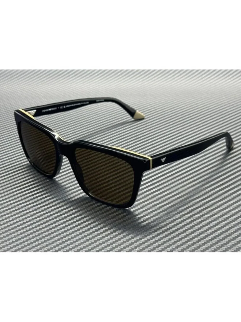 New Emporio Armani Men Shiny Black Sunglasses 55-17-145